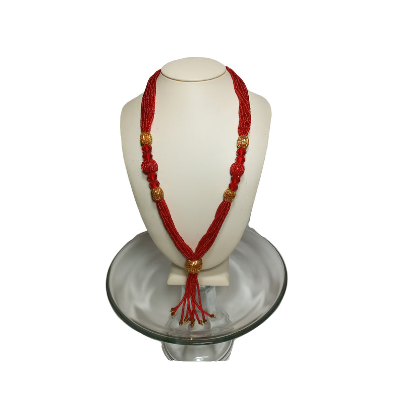 Pote - Red and Golden with Red Beads
