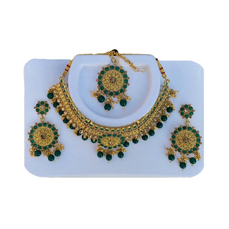 Jewellery Party Set - Golden and Green