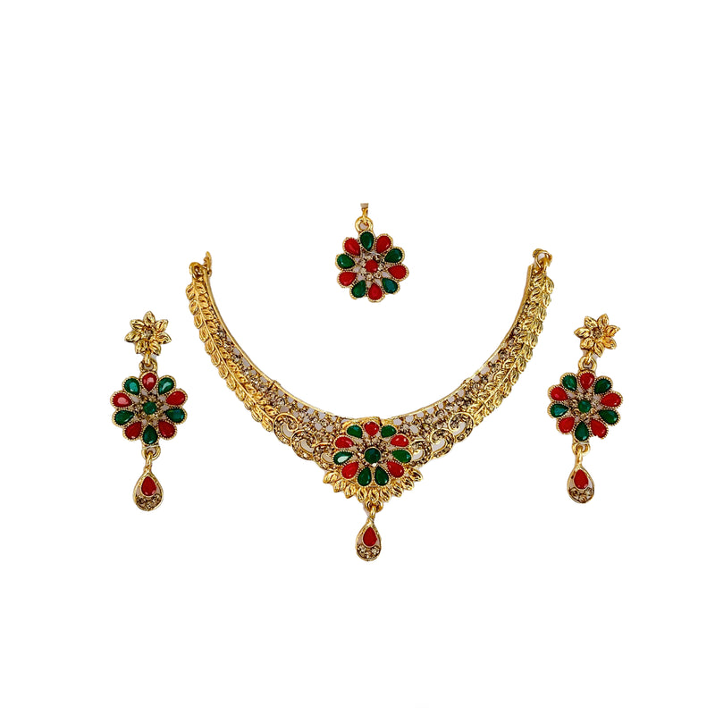 Jewellery Party Set - Red, Green and Gold