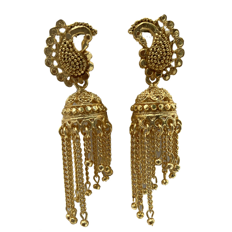 Earrings - Golden, Peacock and Cage
